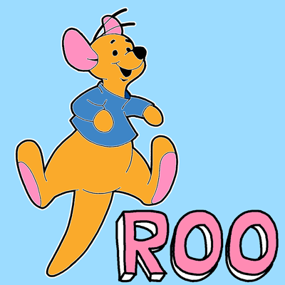 How to draw Roo from Winnie The Pooh with easy step by step drawing tutorial