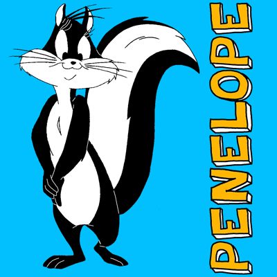 How to draw Penelope Pussycat from Looney Tunes with easy step by step drawing tutorial