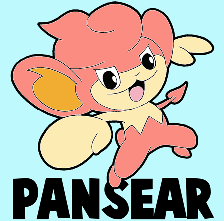 How to draw Pansear from Pokémon from with easy step by step drawing tutorial