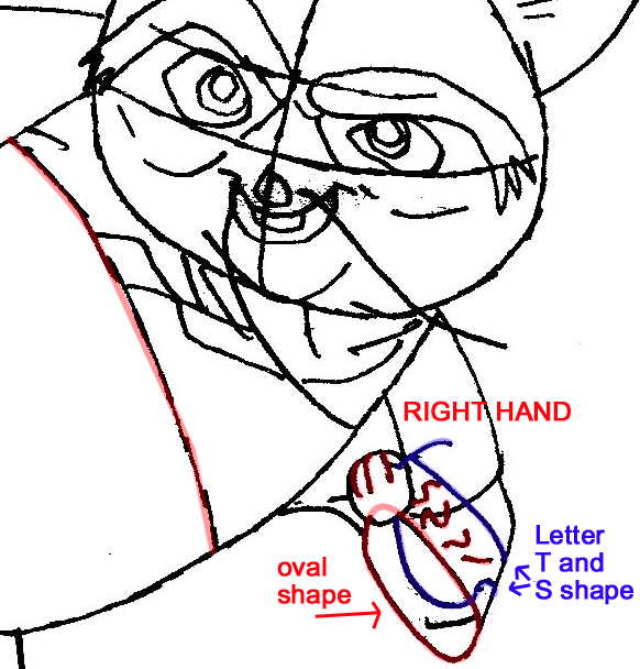 Step 7b : Drawing Master Shifu from Kung Fu Panda in Easy Steps Lesson