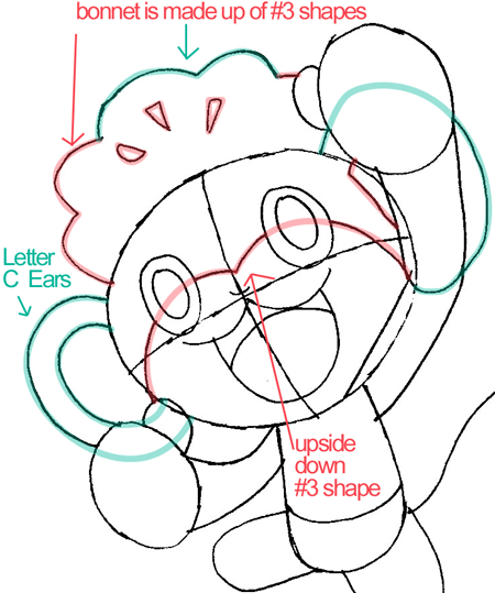 Step 7 : Drawing Pansage from Pokémon in Easy Steps Lesson