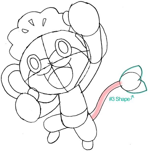 Step 8 : Drawing Pansage from Pokémon in Easy Steps Lesson