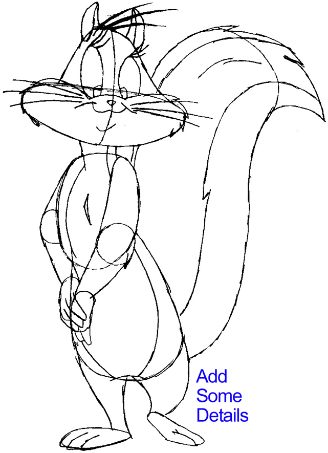 Step 10 : Drawing Penelope Pussycat from Looney Tunes in Easy Steps Lesson
