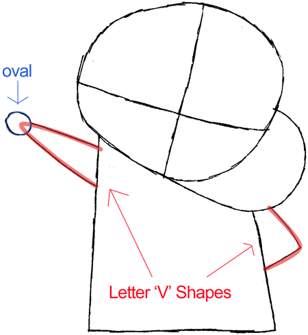 Step 4 : Drawing Shinnosuke Nohara from Crayon Shin Chan in Easy Steps Lesson