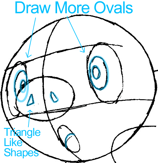 Step 4b : Drawing Tepig from Pokémon in Easy Steps Lesson