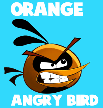 How to draw Orange Bird from Angry Birds with easy step by step drawing tutorial