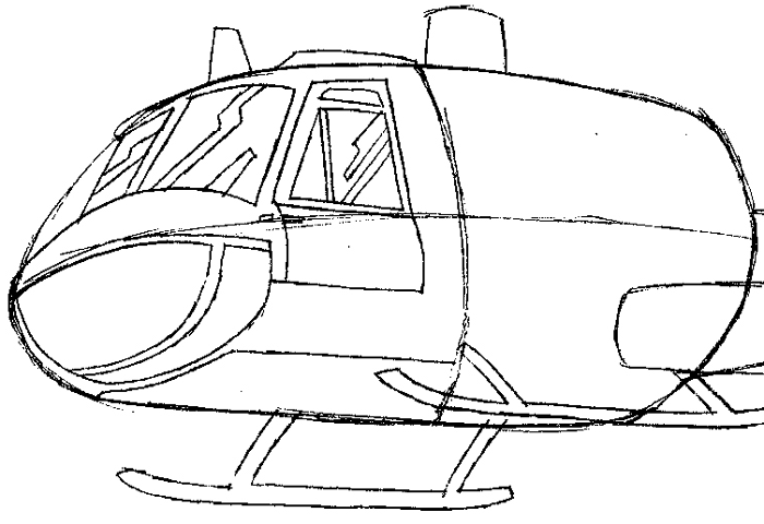 Step 5 : Drawing Helicopter in Easy Steps Lesson