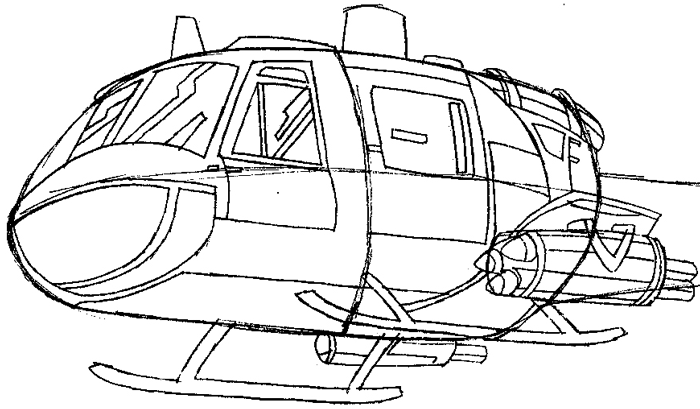 Step 6 : Drawing Helicopter in Easy Steps Lesson