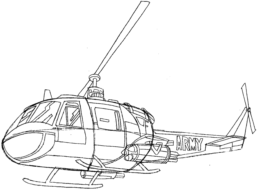 Step 7 : Drawing Helicopter in Easy Steps Lesson