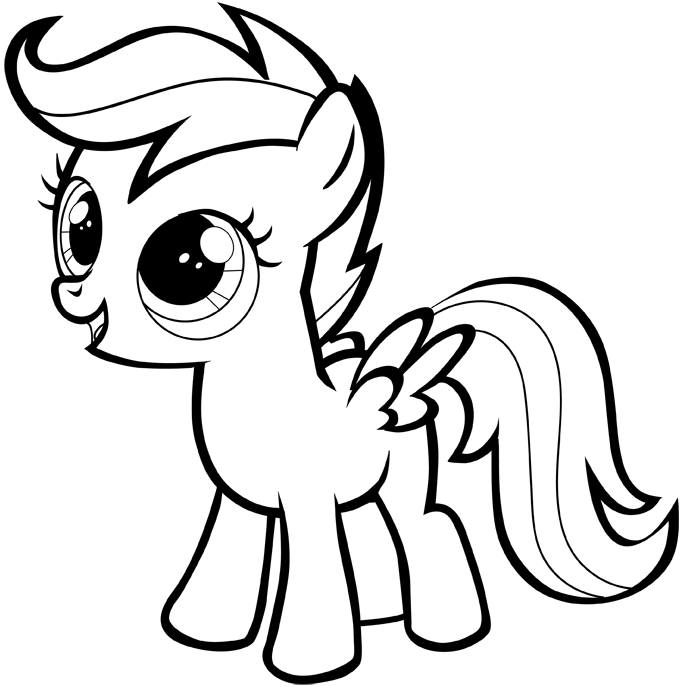 How to draw Scootaloo from My Little Pony with easy step by step drawing tutorial