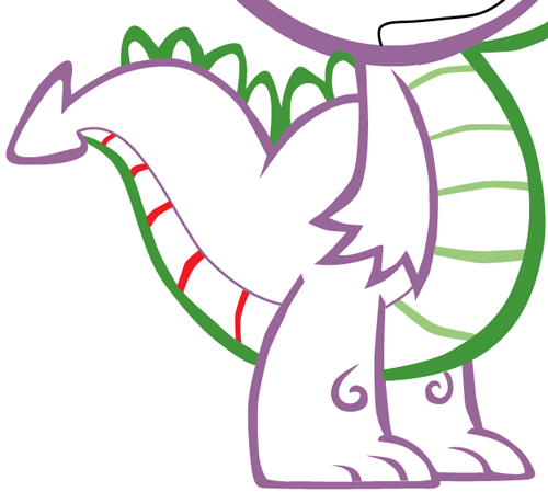 Step 11 : Drawing Spike from My Little Pony in Easy Steps Lesson