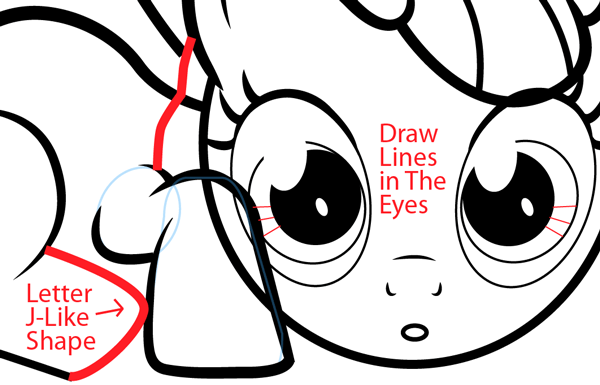 Step 12 : Drawing Apple Bloom from My Little Pony in Easy Steps Lesson
