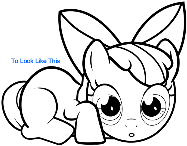 Step 14 : Drawing Apple Bloom from My Little Pony in Easy Steps Lesson