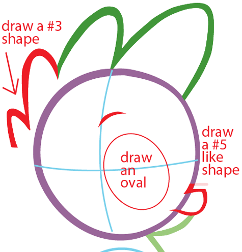 Step 3 : Drawing Spike from My Little Pony in Easy Steps Lesson