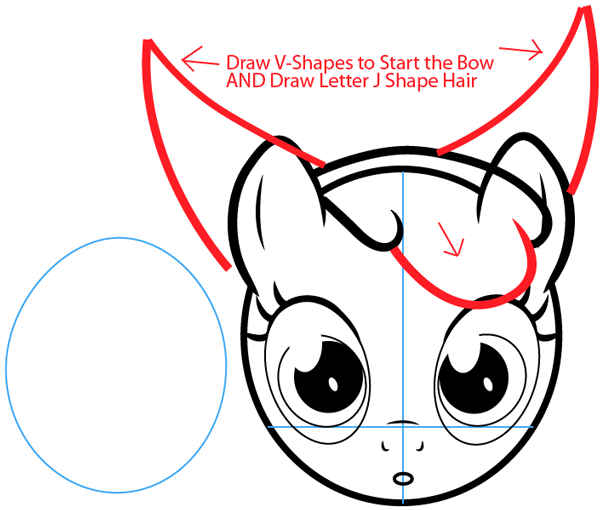 Step 7 : Drawing Apple Bloom from My Little Pony in Easy Steps Lesson