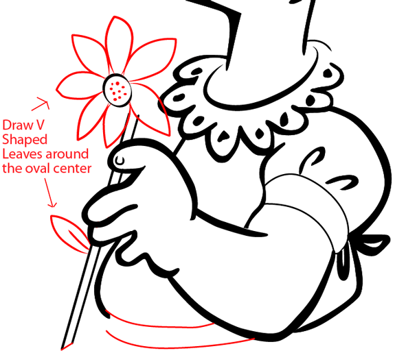 Step 10 : Drawing a Girl with a Flower for Mother's Day or Valentine's Day in Easy Steps Lesson Step 10 : Drawing a Girl with a Flower for Mother's Day or Valentine's Day in Easy Steps Lesson