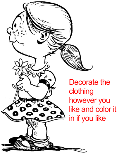 Step 18 : Drawing a Girl with a Flower for Mother's Day or Valentine's Day in Easy Steps Lesson Step 18 : Drawing a Girl with a Flower for Mother's Day or Valentine's Day in Easy Steps Lesson