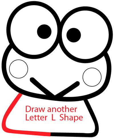 Step 5 : Drawing Keroppi from Hello Kitty in Easy Steps Lesson Step 5 : Drawing Keroppi from Hello Kitty in Easy Steps Lesson