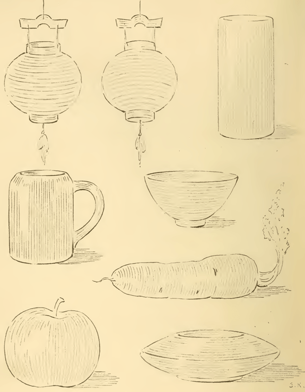Pencil Strokes on Rounded Objects
