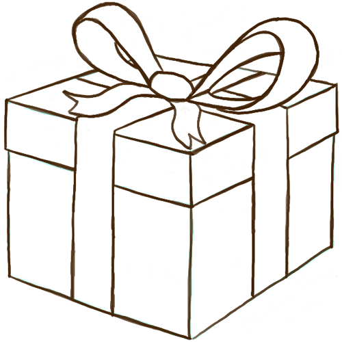 How to Draw a Wrapped Gift or Present with Ribbon and Bow