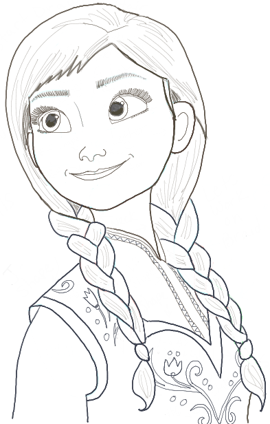 How to Draw Princess Anna from Frozen Step by Step Tutorial