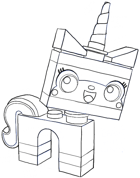How to Draw Unikitty Minifigure from The Lego Movie in Easy Steps