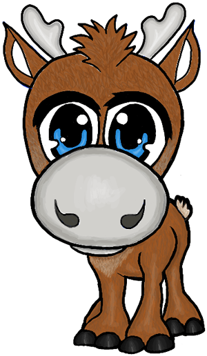 Colorized Picture of Baby Sven the Reindeer