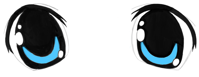 Finished Drawing of Manga Eyes