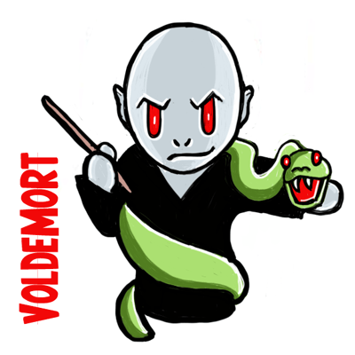 How to draw Voldemort