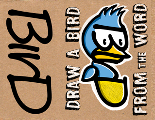 learn how to draw a bird from the word BIRD tutorial for children
