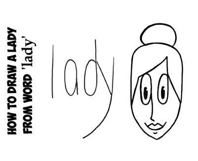 How to draw a lady from the word lady