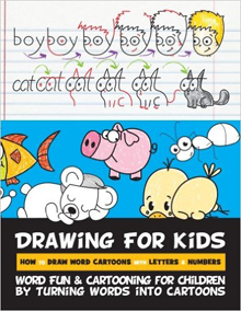 drawing for kids with words, letters, and numbers