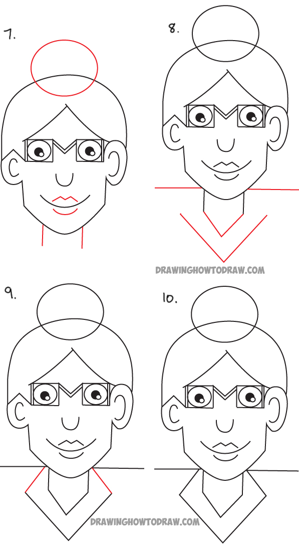 drawing cartoon woman from the word woman - simple drawing lesson