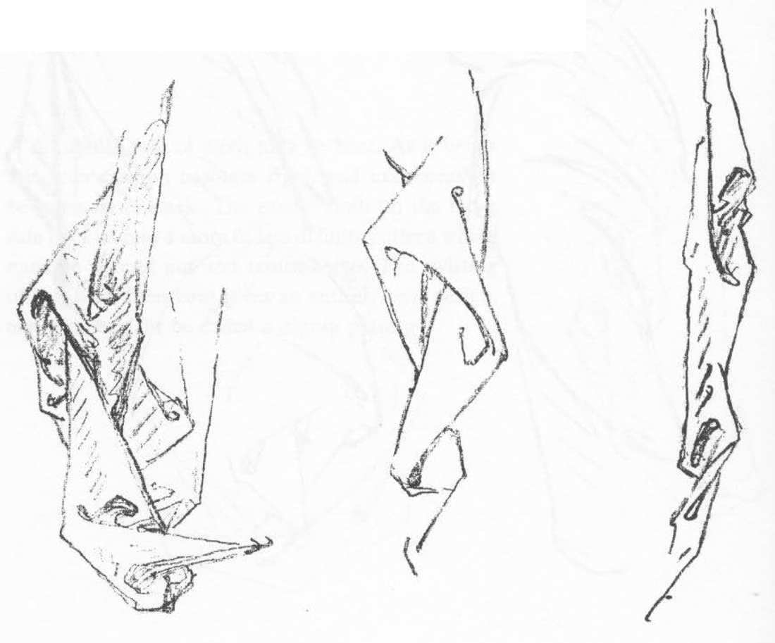 how to draw zig-zag fold pattern