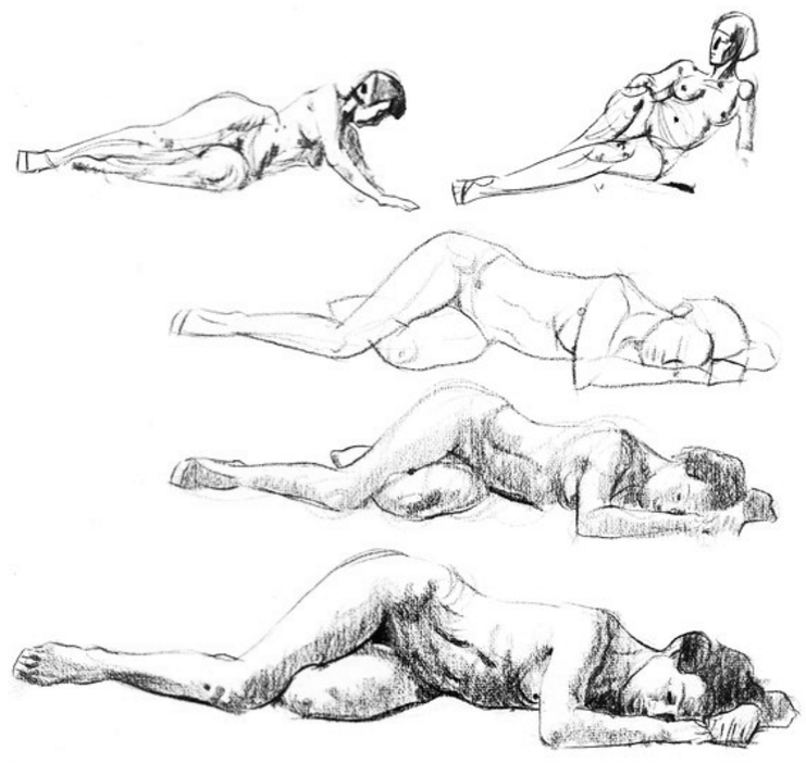 Lying down poses, aside from being a welcome relief for the model