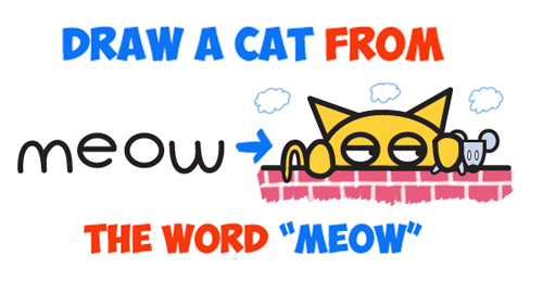 cartoon cat and mouse meow word toons drawing lesson for kids
