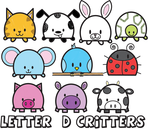 Huge Guide to Drawing Cartoon Animals from the Uppercase Letter D - Drawing Tutorial for Kids