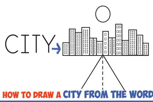 learn how to draw a city silhouette from the word city