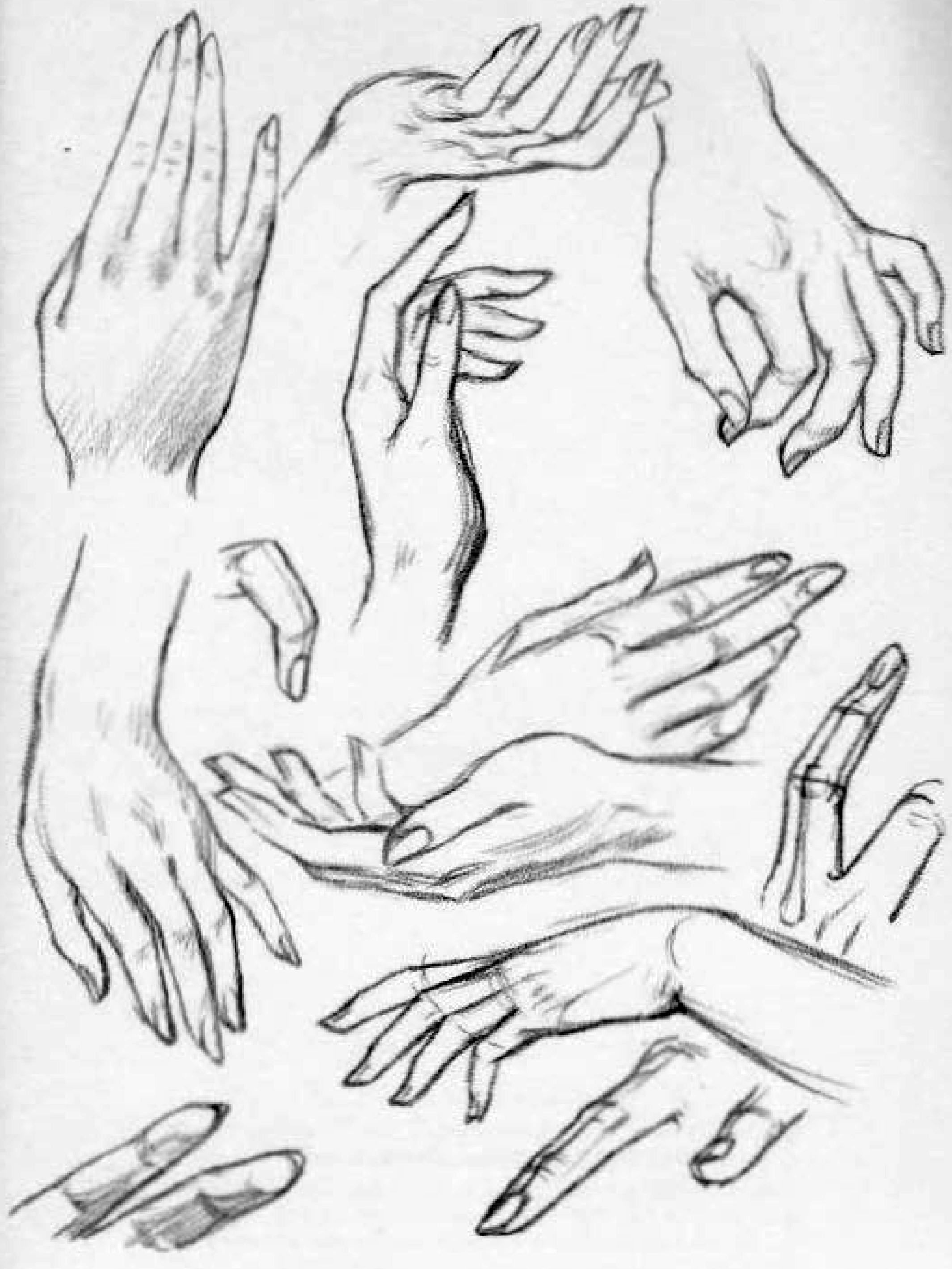 how to draw tapered fingers at an angle