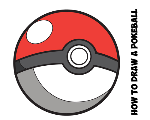 Learn How to Draw a Pokeball from Pokemon - Simple Steps Drawing Lesson