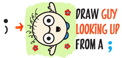 How to Draw a Cartoon Person Waving Up Towards Someone Looking Down : Easy Step by Step Drawing Lesson