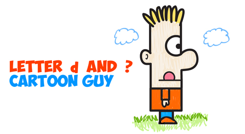 how to draw cartoon guy or boy from letters numbers and shapes