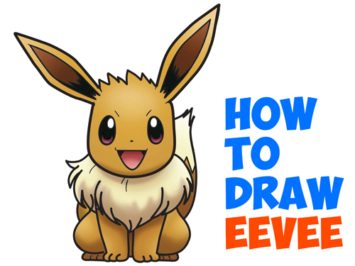 Learn How to Draw Eevee from Pokemon (and Pokemon Go) with Simple Steps Drawing Lesson
