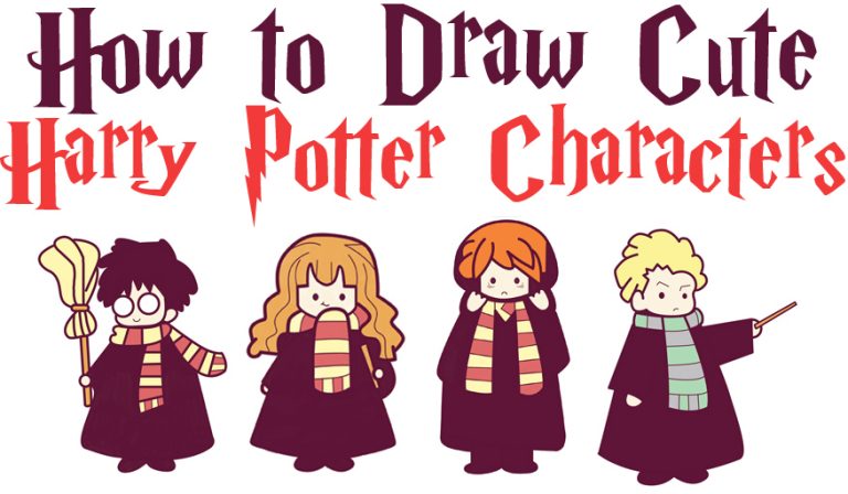How to Draw Cute Harry Potter Characters in Cartoon Chibi / Kawaii ...