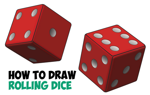 How to Draw Dice Rolling or Being Rolled with Easy Step by Step Drawing Tutorial for Beginners