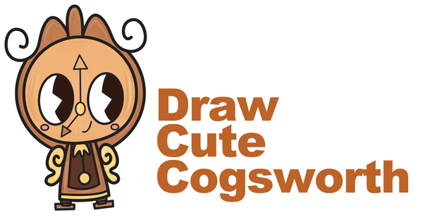 How to Draw Cute Kawaii Chibi Cogsworth the Clock from Beauty and the Beast Easy Step by Step Drawing Tutorial for Kids