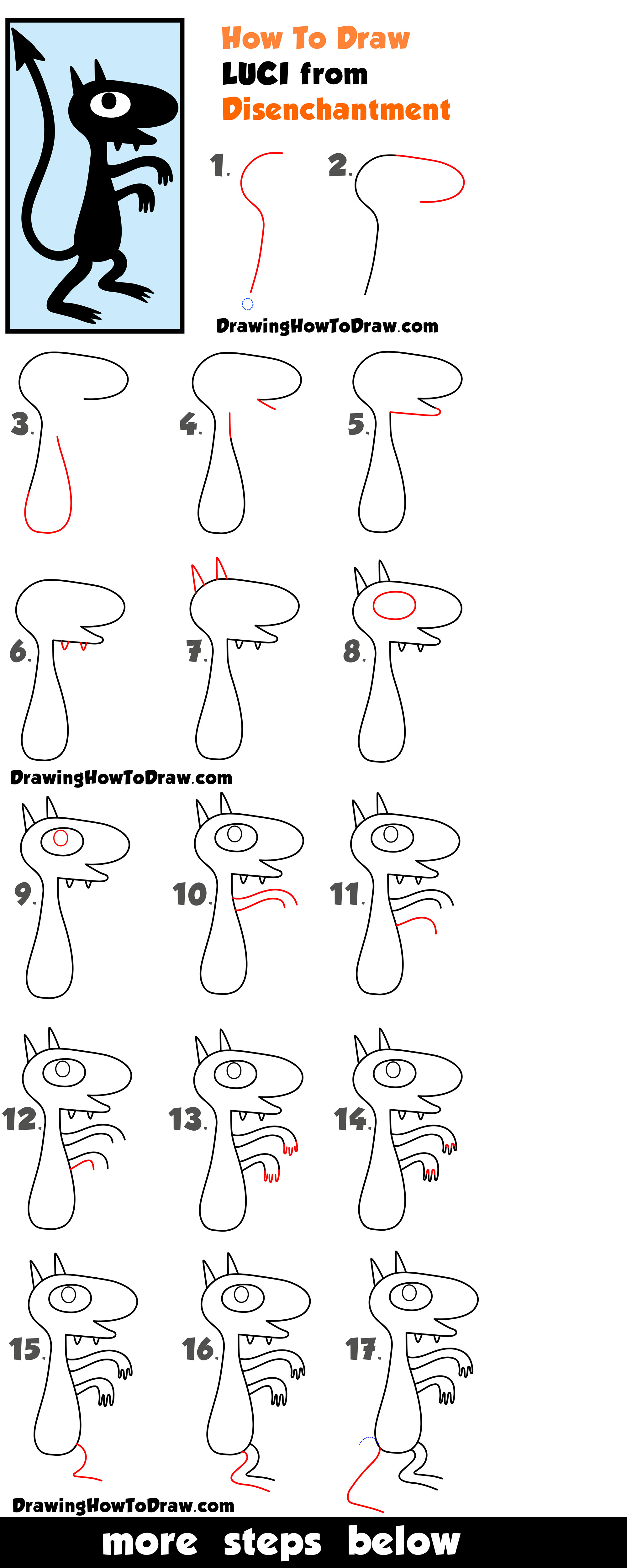 Learn How to Draw Luck from Disenchantment Easy Step by Step Drawing Tutorial for Kids & Beginners