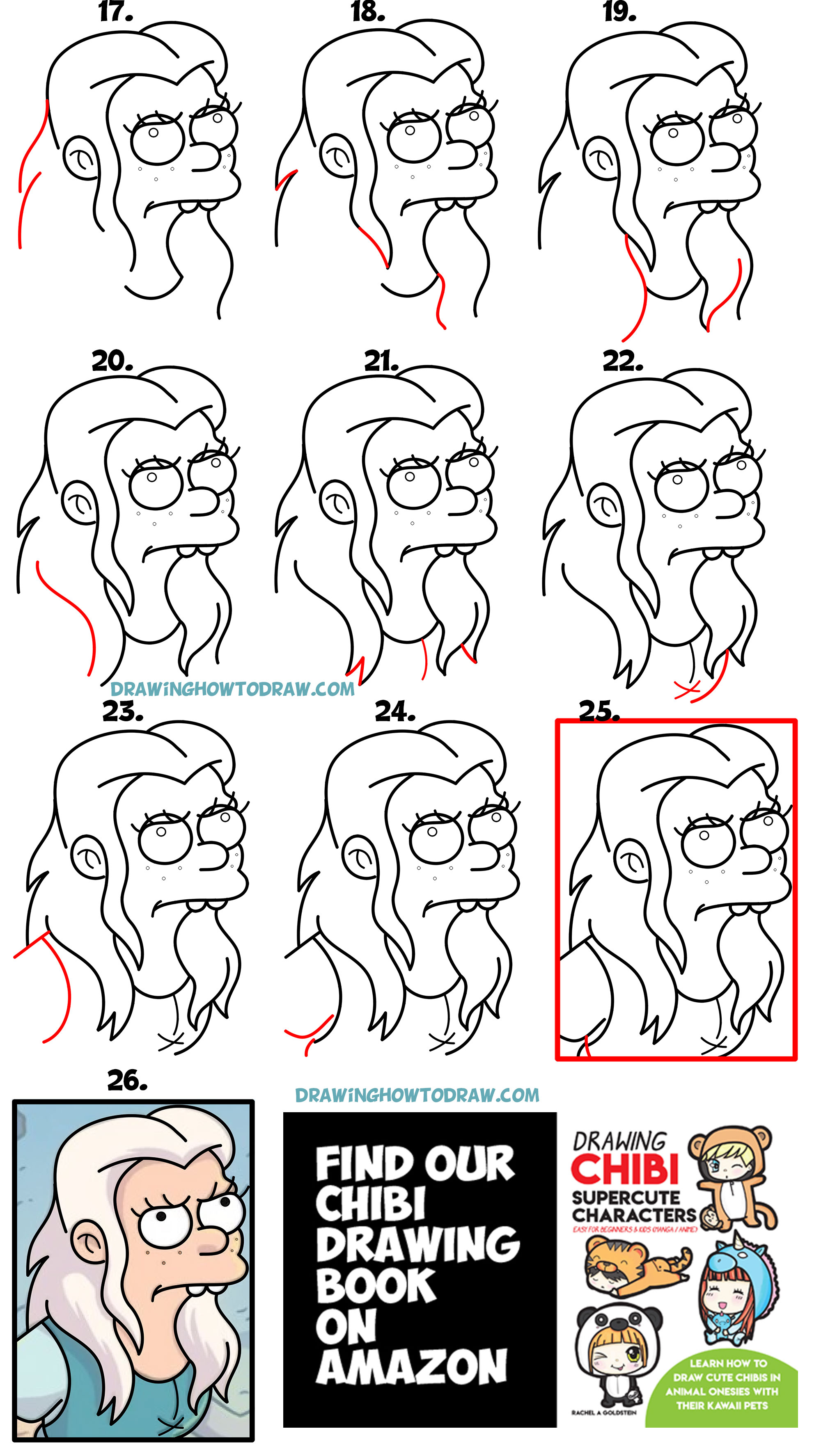 Learn How to Draw Princess Bean from Disenchantment Simple Steps Drawing Lesson for Kids & Beginners