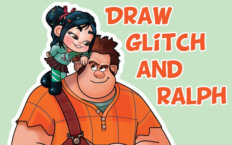 How to Draw Ralph and Vanellope (Glitch) from Wreck It Ralph 2 Easy Steps Drawing Lesson