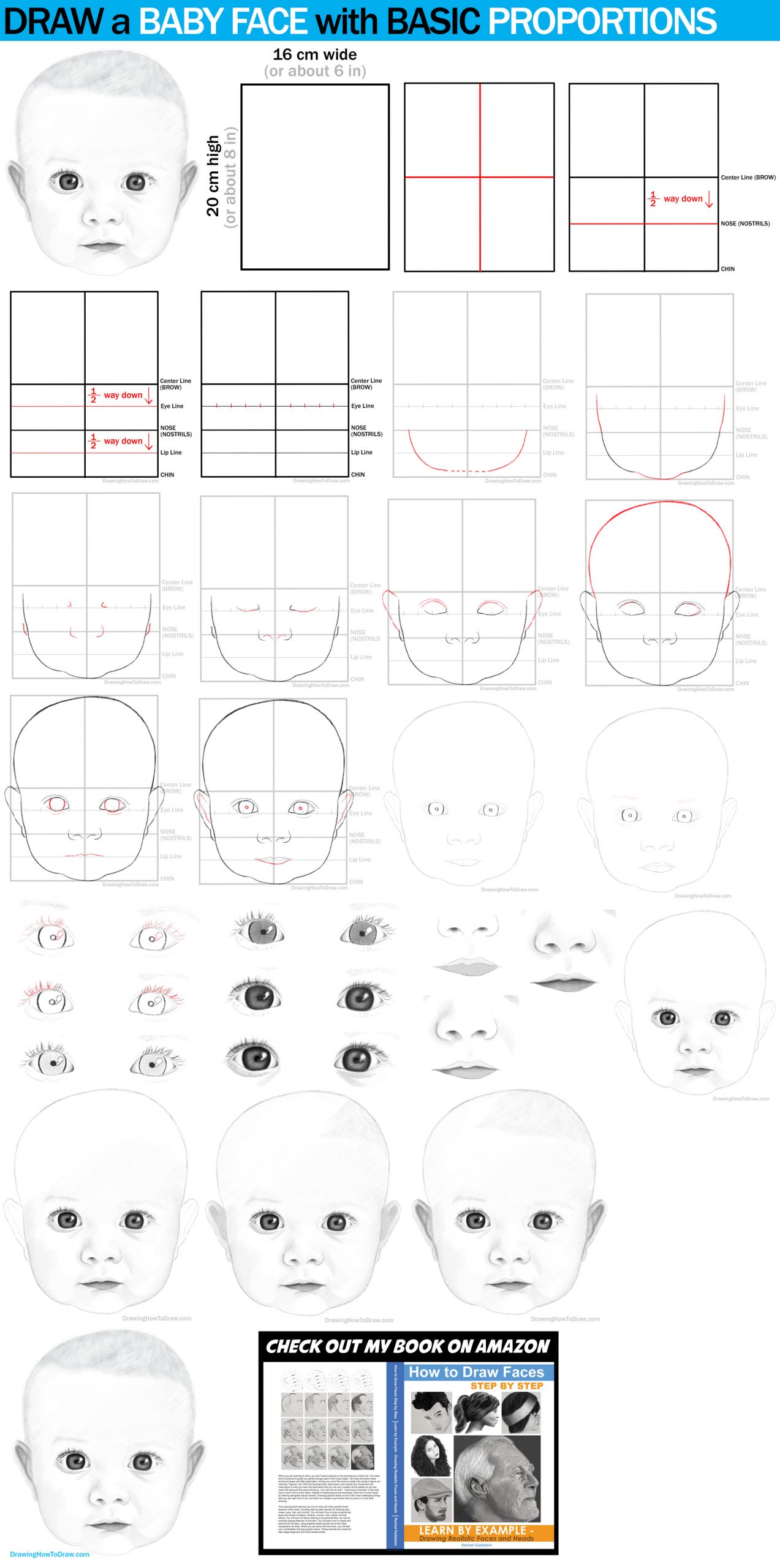 How to Draw a Baby's Face in Basic Proportions – Drawing a Cute Baby Face Tutorial
